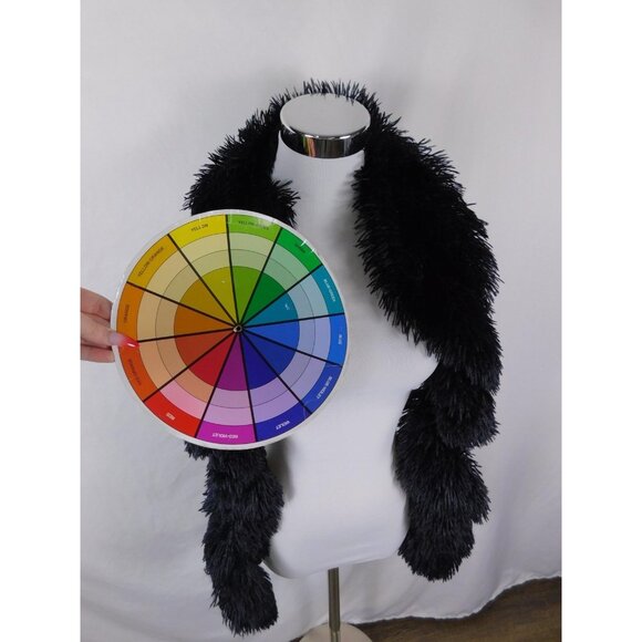 Shaggy Faux Fur Boa Scarf One Size Black Fluffy Long Costume Accessory - Picture 8 of 8